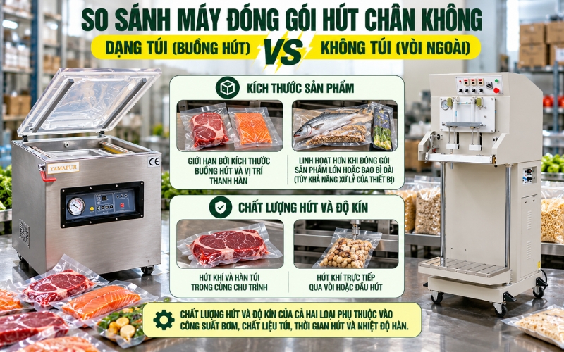 So sánh về kích thước sản phẩm