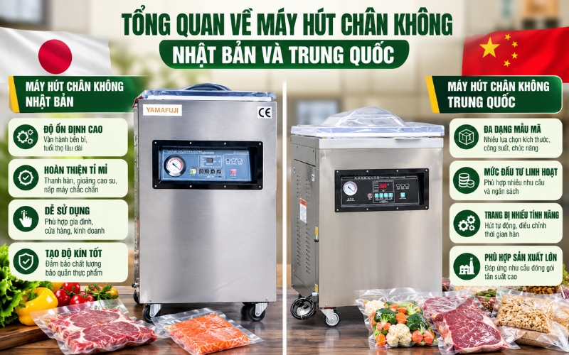 Tổng quan về máy hút chân không Nhật Bản và Trung Quốc