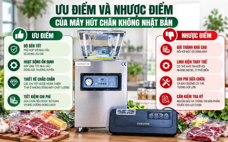 Ưu điểm và nhược điểm của máy hút chân không Nhật Bản