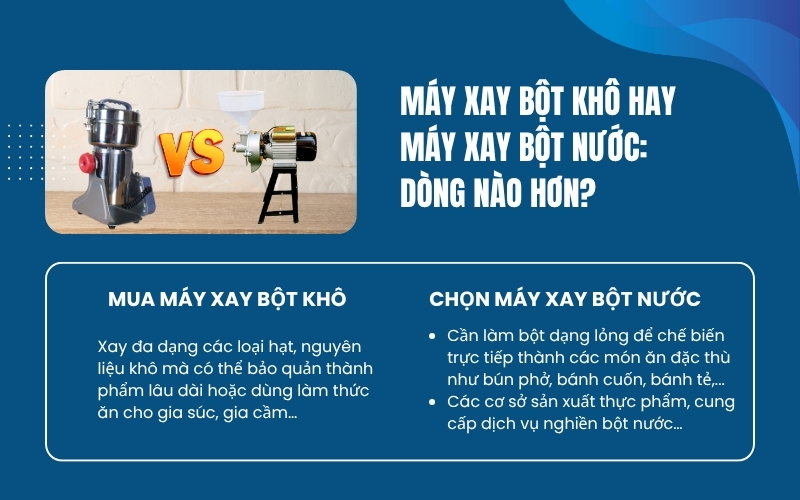 Máy xay bột khô hay máy xay bột nước: Dòng nào hơn?