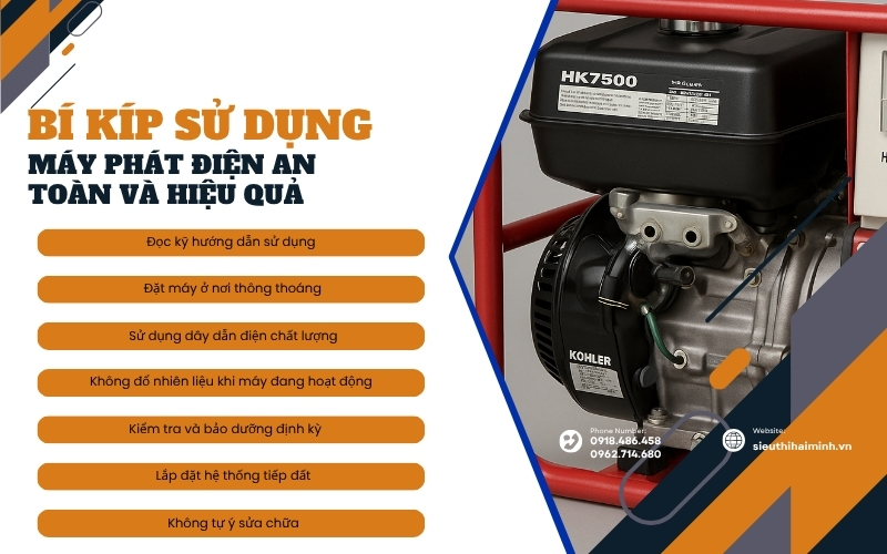 Bí kíp sử dụng máy phát điện an toàn và hiệu quả