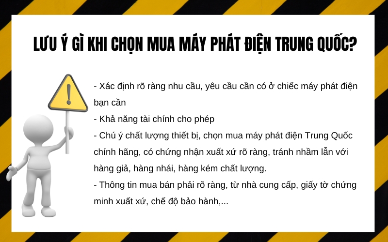 Lưu ý gì khi chọn mua máy phát điện Trung Quốc