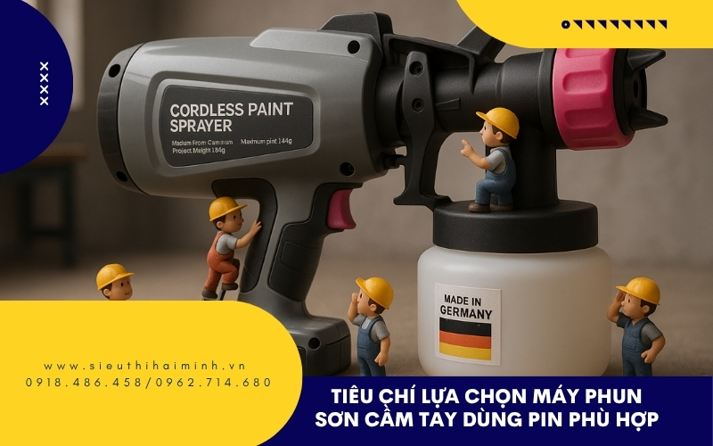 Tiêu chí lựa chọn máy phun sơn cầm tay dùng pin phù hợp