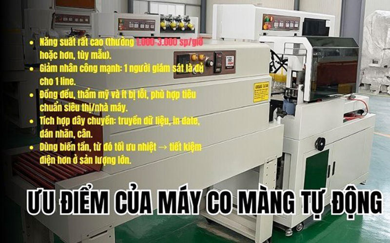 Ưu điểm Máy rút màng co tự động