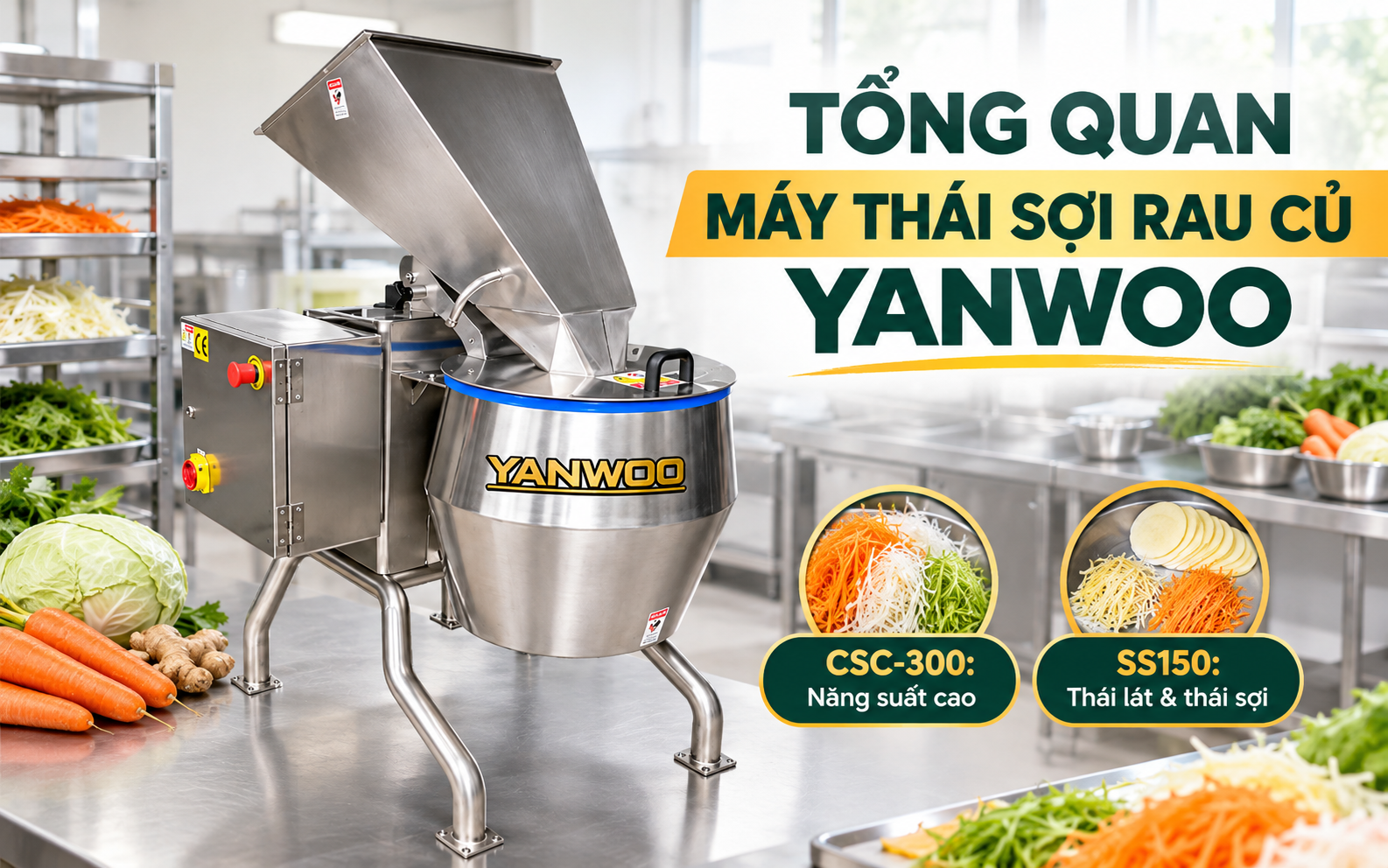 Tổng quan về các dòng máy thái sợi rau củ YanWoo