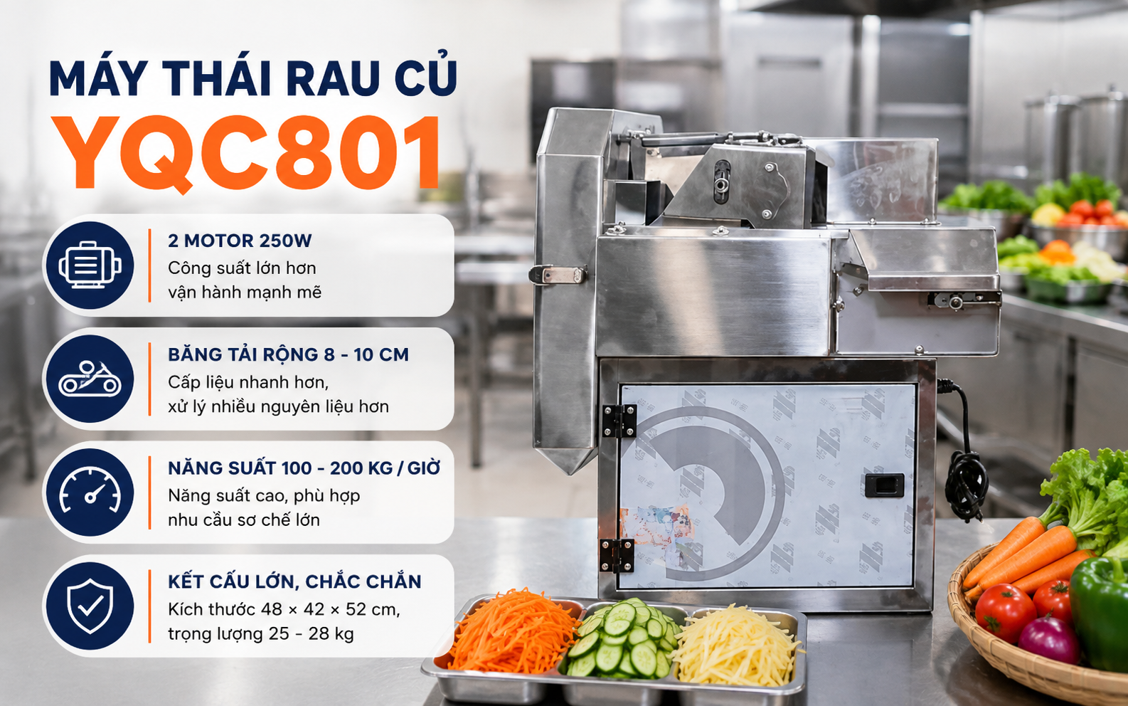 Tổng quan máy thái rau củ YQC801