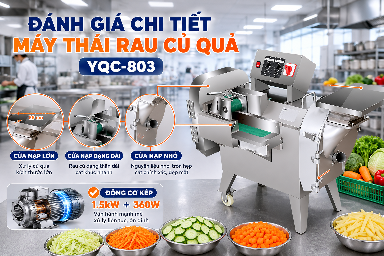 Đánh giá chi tiết máy thái rau củ quả YQC-803