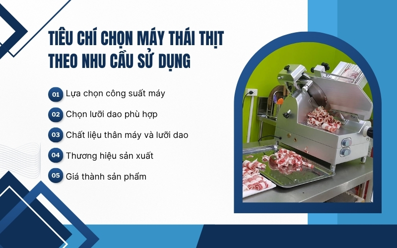 Tiêu chí chọn máy thái thịt theo nhu cầu sử dụng