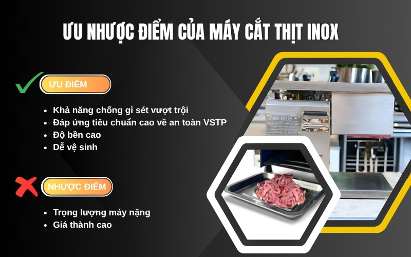 Ưu nhược điểm của máy cắt thịt inox