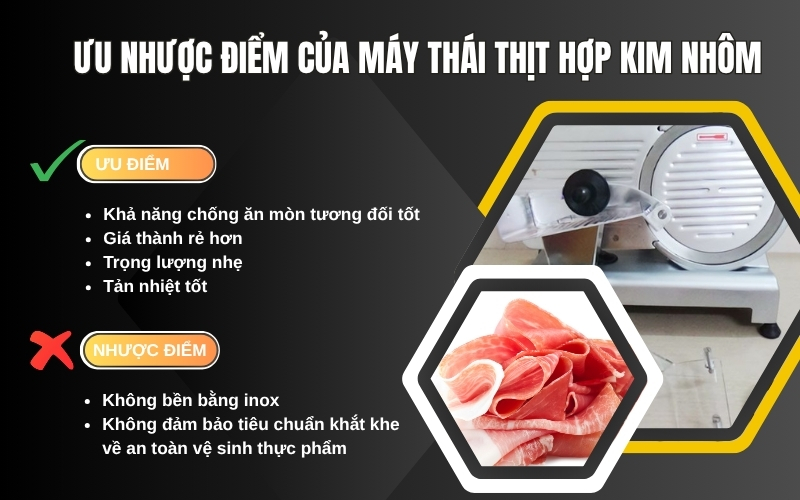 Ưu nhược điểm của máy thái thịt hợp kim nhôm