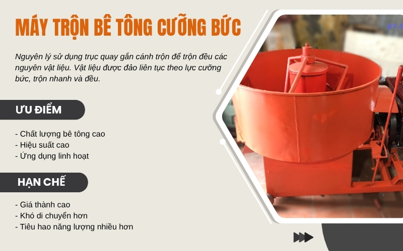 Máy trộn bê tông cưỡng bức là gì