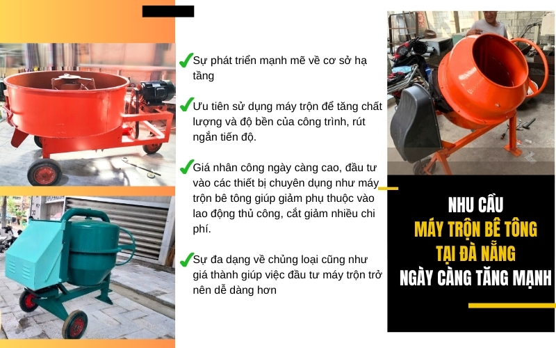 Nhu cầu máy trộn bê tông tại Đà Nẵng ngày càng tăng mạnh, vì sao