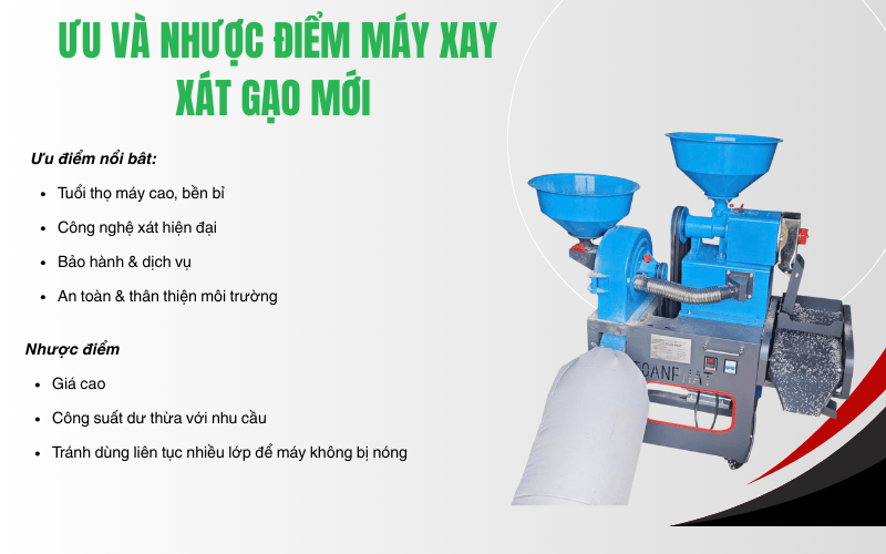 Ưu và nhược điểm máy xay xát gạo mới 