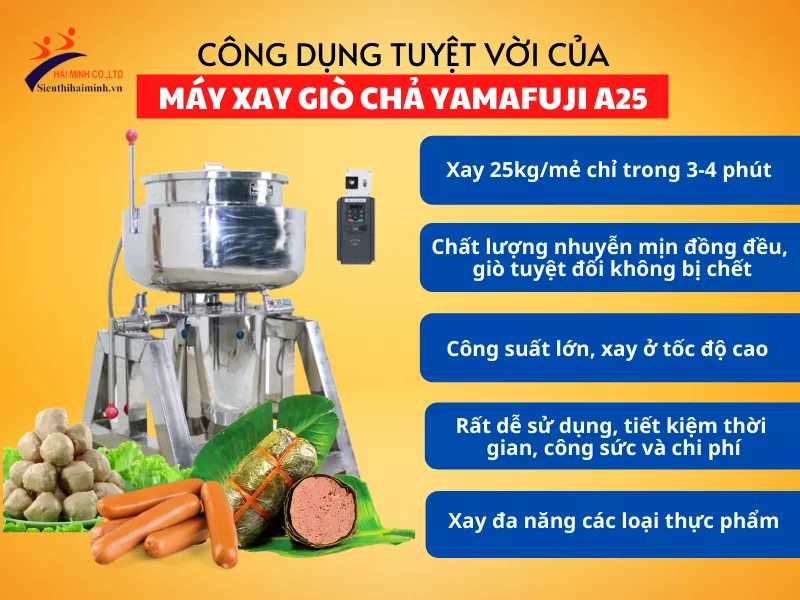 Máy xay giò chả công nghiệp Yamafuji - A25