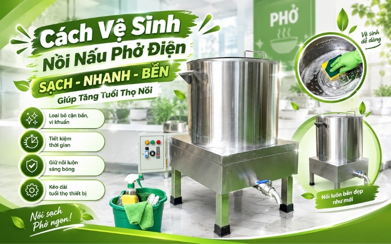 Cách Vệ Sinh Nồi Nấu Phở Điện SẠCH - NHANH - BỀN Giúp Tăng Tuổi Thọ Nồi