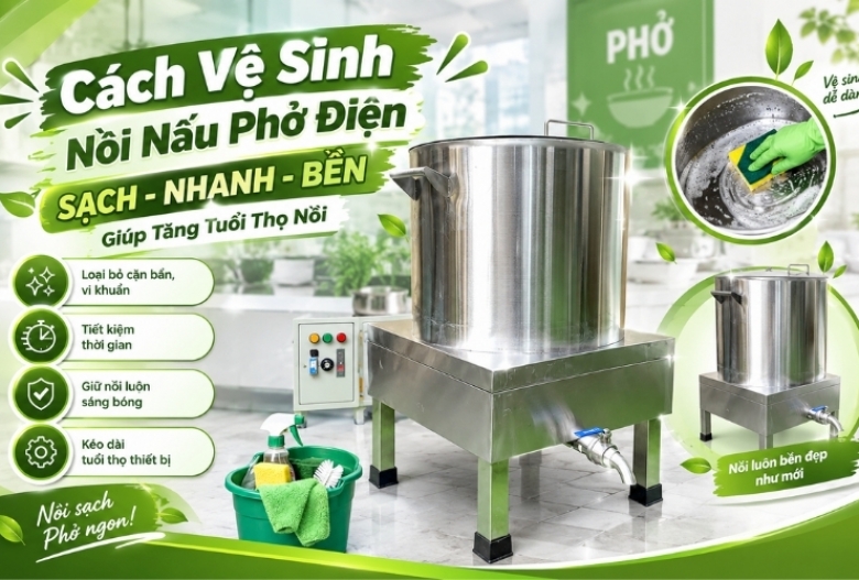Cách Vệ Sinh Nồi Nấu Phở Điện SẠCH - NHANH - BỀN Giúp Tăng Tuổi Thọ Nồi