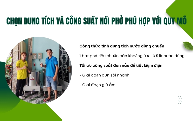 Chọn dung tích và công suất nồi phở phù hợp với quy mô