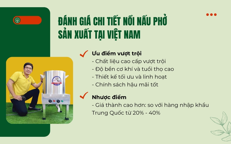 Đánh giá chi tiết nồi nấu phở sản xuất tại Việt Nam
