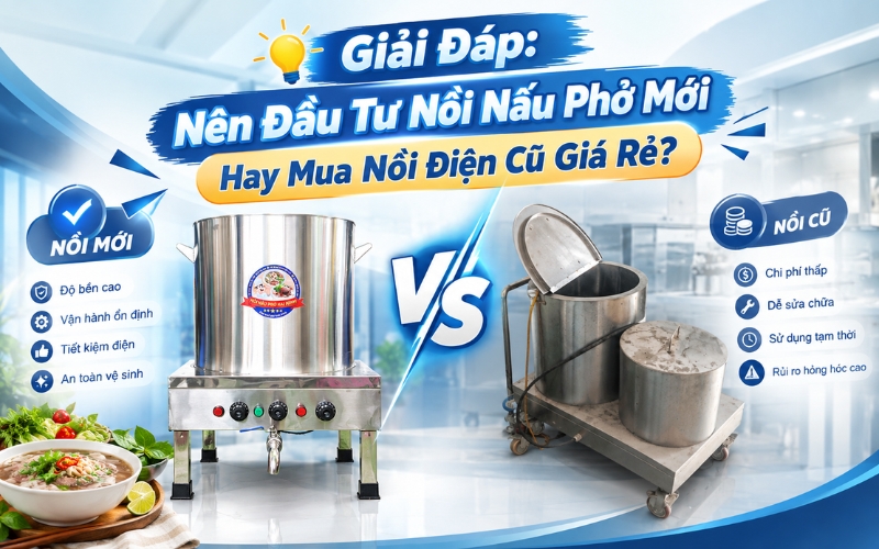 Giải Đáp: Nên Đầu Tư Nồi Nấu Phở Mới Hay Mua Nồi Điện Cũ Giá Rẻ?