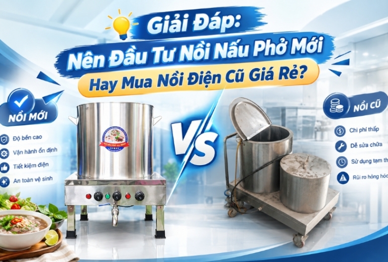 Giải Đáp: Nên Đầu Tư Nồi Nấu Phở Mới Hay Mua Nồi Điện Cũ Giá Rẻ?