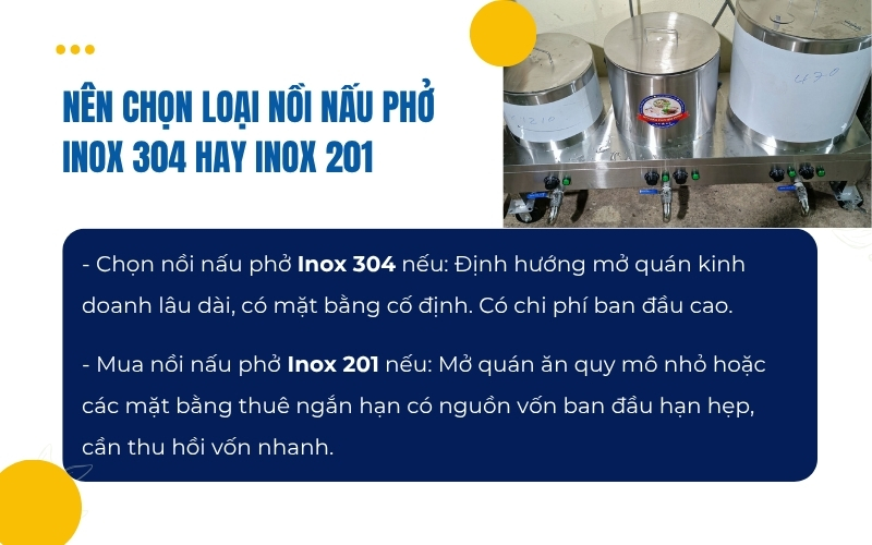 Nên chọn loại nồi nấu phở inox 304 hay inox 201