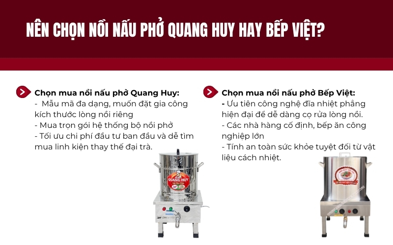 Nên chọn nồi nấu phở Quang Huy hay Bếp Việt?