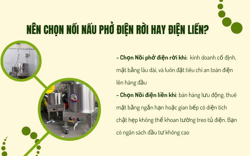 Nên chọn nồi nấu phở điện rời hay điện liền?