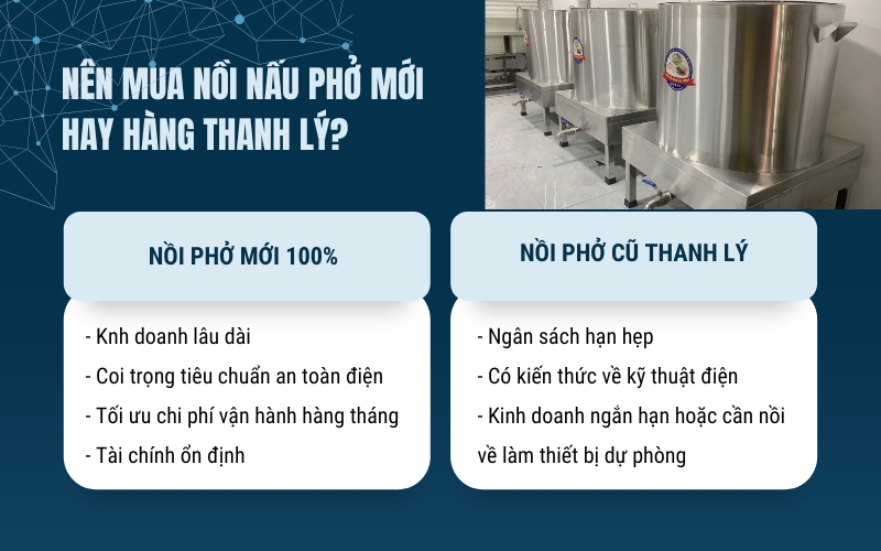 Nên mua nồi nấu phở mới hay hàng thanh lý?