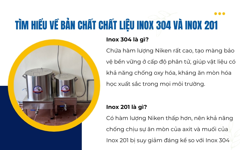 Tìm hiểu về bản chất chất liệu Inox 304 và Inox 201