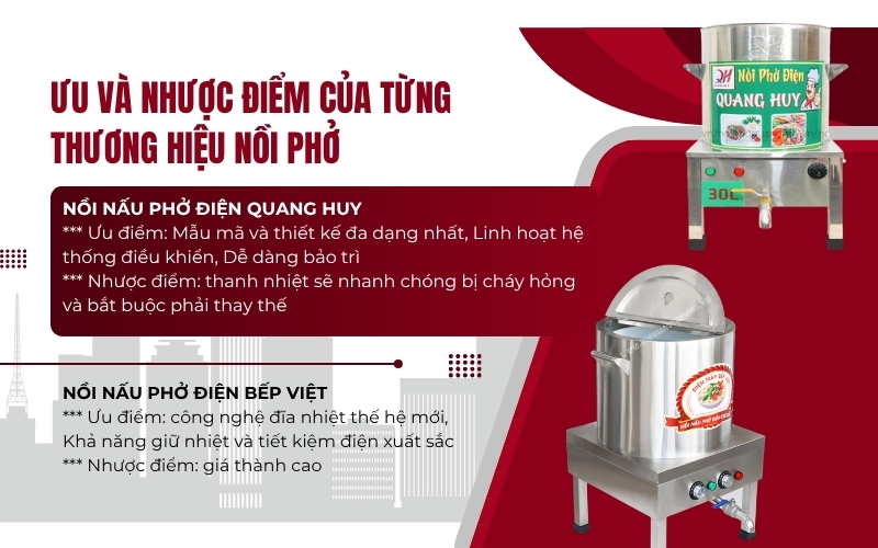 Ưu và nhược điểm của từng thương hiệu nồi phở