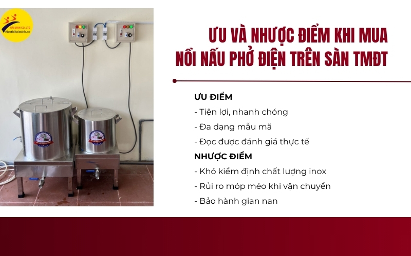 Ưu và nhược điểm khi mua nồi nấu phở điện trên sàn TMĐT