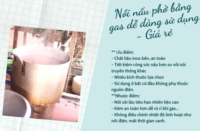 Ưu nhược điểm của nồi nấu nước phở bằng gas