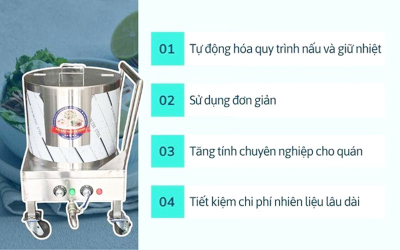 Tổng quan về nồi nấu phở điện liền 