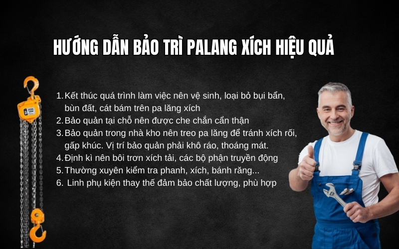 Hướng dẫn bảo trì palang xích hiệu quả