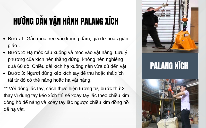 Hướng dẫn vận hành palang xích chuẩn