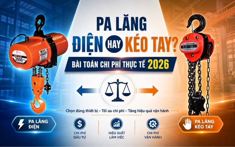 Pa lăng điện hay pa lăng kéo tay Bài toán chi phí thực tế năm 2026