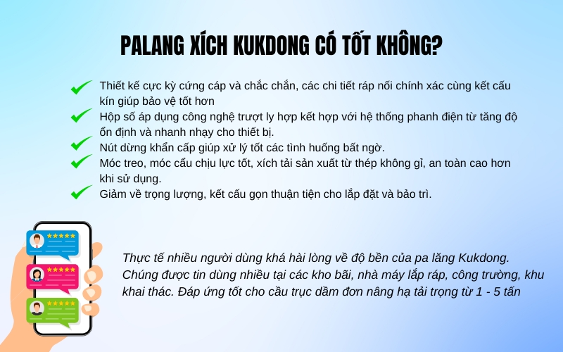  Palang xích Kukdong có tốt không