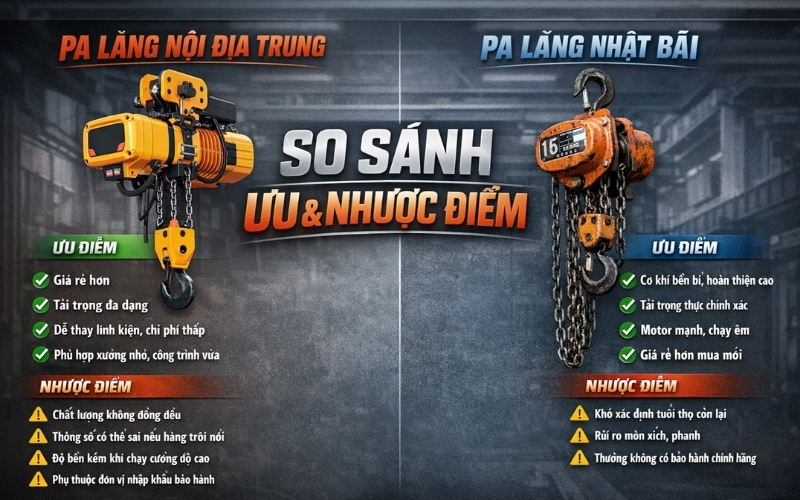 Ưu nhược điểm pa lăng nội địa Trung và pa lăng Nhật bãi