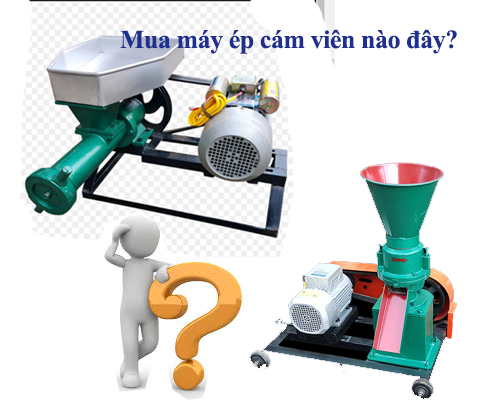 máy ép cám viên trục đứng và máy ép cám viên trục ngang