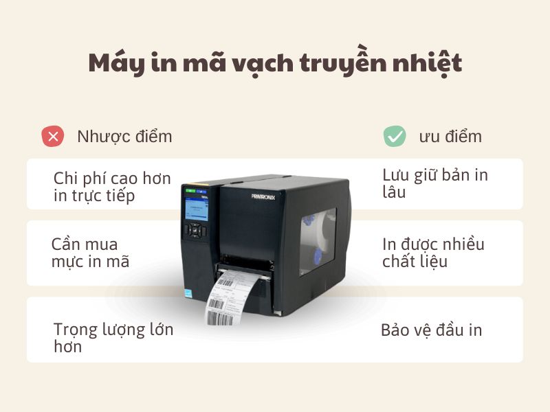 Máy in mã vạch nhiệt trực tiếp hay truyền nhiệt sẽ tốt hơn?