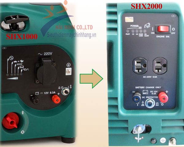 So sánh máy phát điện Honda Elemax SHX1000 và SHX2000 