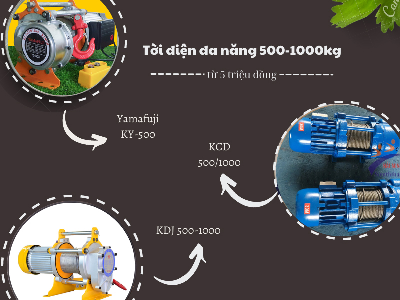 máy tời điện đa năng 500-1000kg