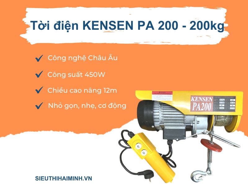 Tời điện PA 200 - 200kg thương hiệu KENSEN