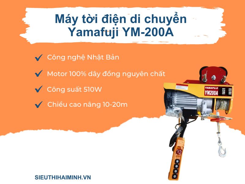Tời điện mini YM-200A hãng Yamafuji