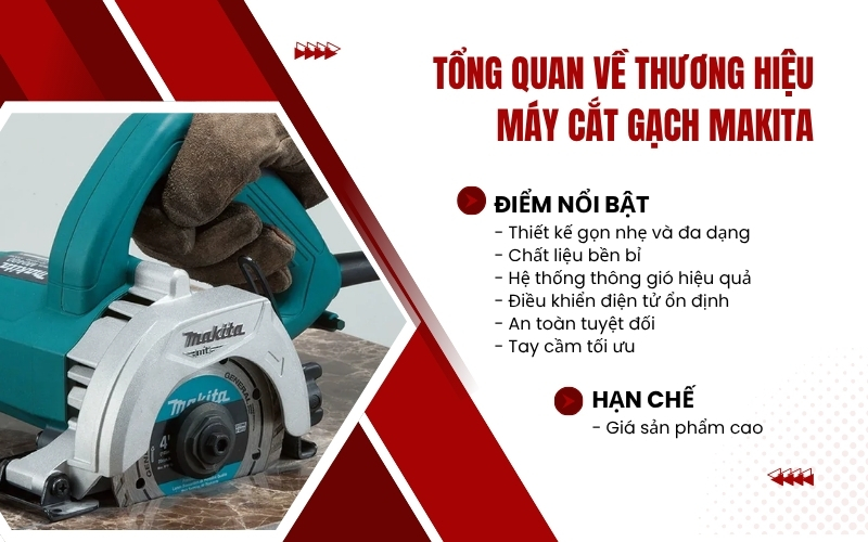 Tổng quan về thương hiệu máy cắt gạch Makita