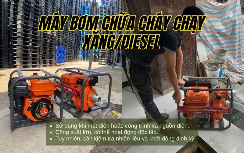 Máy bơm chữa cháy chạy xăng/diesel