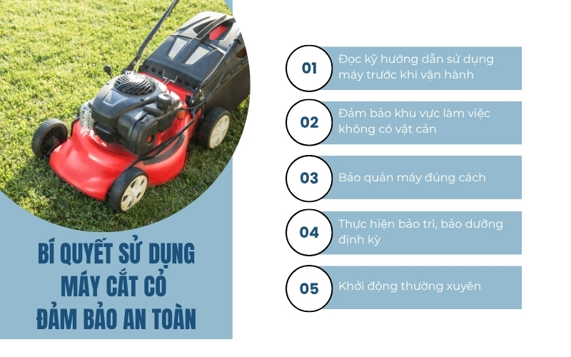 Bí quyết sử dụng máy cắt cỏ đảm bảo an toàn