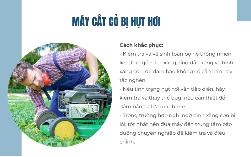 Máy cắt cỏ bị hụt hơi