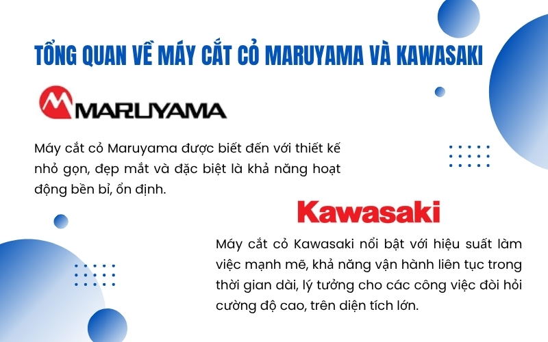 Tổng quan về máy cắt cỏ Maruyama và Kawasaki