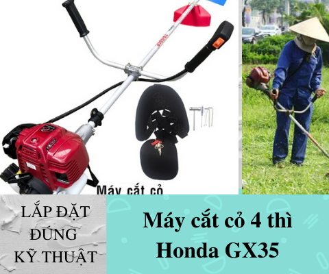 lắp đặt máy cắt cỏ 4 thì Honda GX35
